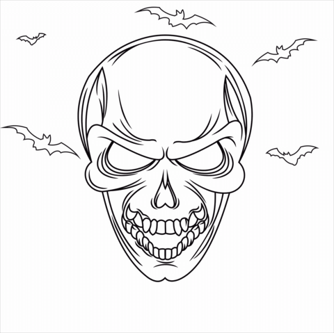 Evil Skull Coloring Page